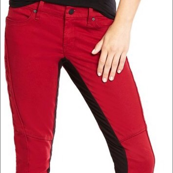 NEW GUESS BY MARCIANO RED MOTO SKINNY JEANS SZ 23 - Picture 4 of 5